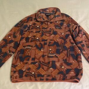 RARE WOMEN’S PATAGONIA CANYON BLOCK SYNCHILLA SNAP T FLEECE JACKET SIZE LARGE